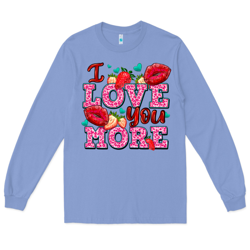 I Love You More With Lips And Strawberry Long Sleeve Tee by AdoDesignShop | Teevron
