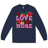 Navy i love you more with lips and strawberry Long Sleeve Tee - AdoDesignShop