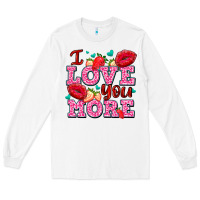 White i love you more with lips and strawberry Long Sleeve Tee - AdoDesignShop