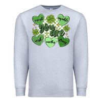 Heather Grey st. patrick's day positive affirmations Premium Sweatshirt - MaliasSmallBusiness