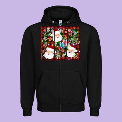 Santa Christmas Zipper Hoodie Designed By Adodesignshop