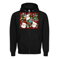 Black santa christmas Zipper Hoodie - AdoDesignShop