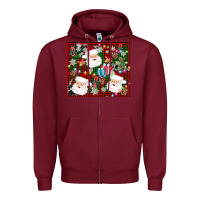 Burgundy santa christmas Zipper Hoodie - AdoDesignShop