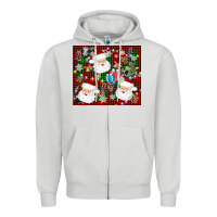 Dove Grey santa christmas Zipper Hoodie - AdoDesignShop