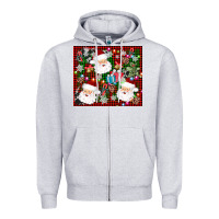 Heather Grey santa christmas Zipper Hoodie - AdoDesignShop