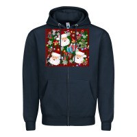 Navy santa christmas Zipper Hoodie - AdoDesignShop