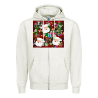 Oatmeal Heather santa christmas Zipper Hoodie - AdoDesignShop