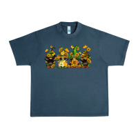 Midnight Navy sunflower gnomies Urban Heavy Tee - FaDigitalArtStudio
