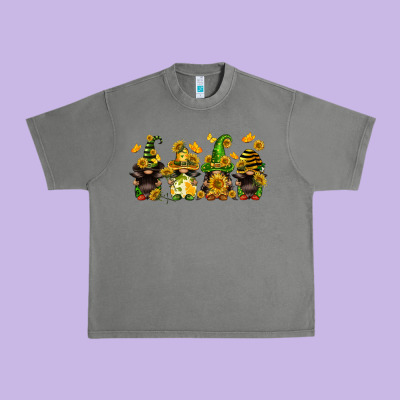 Sunflower Gnomies Urban Heavy Tee Designed By Fadigitalartstudio
