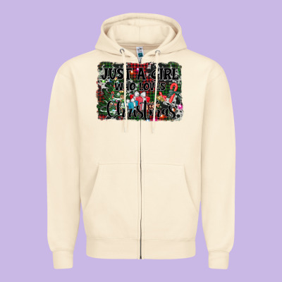 Just A Girl Who Loves Christmas Zipper Hoodie Designed By Adodesignshop