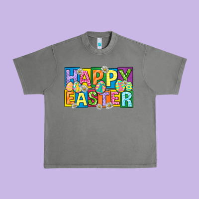 Happy Easter With Eggs Urban Heavy Tee Designed By Neo Western