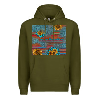 Army Green sunflower gemstone serape tumbler Premium Hoodie - AdoDesignShop