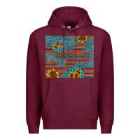 Burgundy sunflower gemstone serape tumbler Premium Hoodie - AdoDesignShop