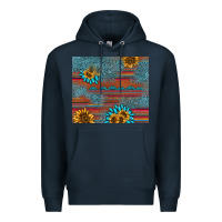 Navy sunflower gemstone serape tumbler Premium Hoodie - AdoDesignShop
