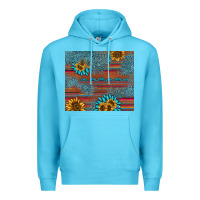 Ocean Blue sunflower gemstone serape tumbler Premium Hoodie - AdoDesignShop