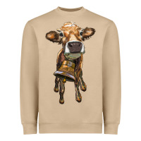 Mushroom heifer cow with cow bell Heavyweight Sweatshirt - RanaPortraitStore