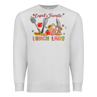 Dove Grey cupids favorite lunch lady Premium Sweatshirt - MaliasSmallBusiness