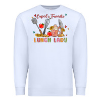 White cupids favorite lunch lady Premium Sweatshirt - MaliasSmallBusiness