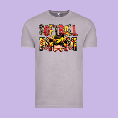 Softball Mom Messy Bun Vintage Tee Designed By Zillion Design Studio