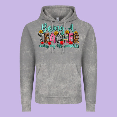 Being A Teacher Makes My Life Complete Vintage Hoodie Designed By Zillion Design Studio
