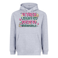 Heather Grey retired library kid present bookish girlie Heavyweight Hoodie - MaliasSmallBusiness