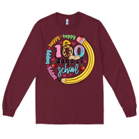Burgundy happy 100 days of school Long Sleeve Tee - Artiststas