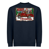 Navy christmas truck with cows Heavyweight Sweatshirt - RanaPortraitStore