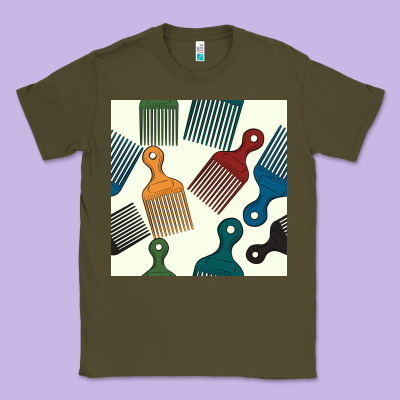 Afro Combs Seamless Patterns Classic Tee Designed By Bundleandbundleshop