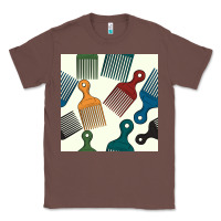 Chestnut afro combs seamless patterns Classic Tee - BundleAndBundleShop