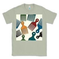 Matcha afro combs seamless patterns Classic Tee - BundleAndBundleShop