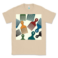 Mushroom afro combs seamless patterns Classic Tee - BundleAndBundleShop