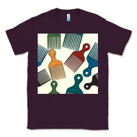 Plum afro combs seamless patterns Classic Tee - BundleAndBundleShop