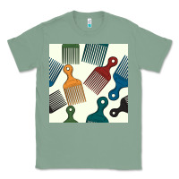 Sage afro combs seamless patterns Classic Tee - BundleAndBundleShop