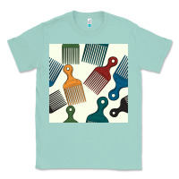 Seafoam afro combs seamless patterns Classic Tee - BundleAndBundleShop