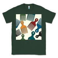 Sports Green afro combs seamless patterns Classic Tee - BundleAndBundleShop