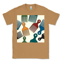 Toasted Coconut afro combs seamless patterns Classic Tee - BundleAndBundleShop