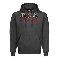 Charcoal Heather jesus is the reason Zipper Hoodie - AdoDesignShop