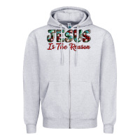 Heather Grey jesus is the reason Zipper Hoodie - AdoDesignShop
