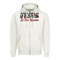 Oatmeal Heather jesus is the reason Zipper Hoodie - AdoDesignShop