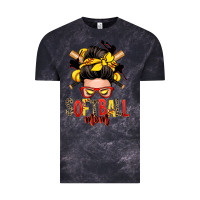 Cloud Black softball mom messy bun Vintage Tee - Zillion Design Studio