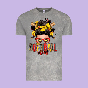Softball Mom Messy Bun Vintage Tee Designed By Zillion Design Studio
