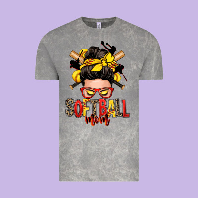 Softball Mom Messy Bun Vintage Tee Designed By Zillion Design Studio