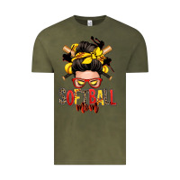 Vintage Olive softball mom messy bun Vintage Tee - Zillion Design Studio