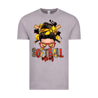 Vintage Zinc softball mom messy bun Vintage Tee - Zillion Design Studio