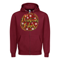 Burgundy christmas vibes Zipper Hoodie - AdoDesignShop