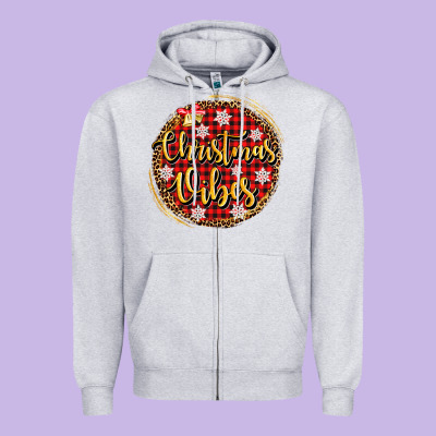 Christmas Vibes Zipper Hoodie Designed By Adodesignshop