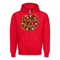 Red christmas vibes Zipper Hoodie - AdoDesignShop