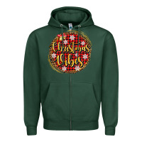 Sports Green christmas vibes Zipper Hoodie - AdoDesignShop