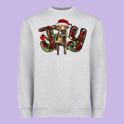 Christmas Joy With Heifer Heavyweight Sweatshirt Designed By Ranaportraitstore