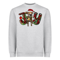 Heather Grey christmas joy with heifer Heavyweight Sweatshirt - RanaPortraitStore